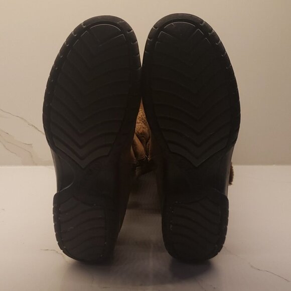 VINTAGE ECCO Ladies  Suede Winter Boots Brown Size 38 - Picture 6 of 13